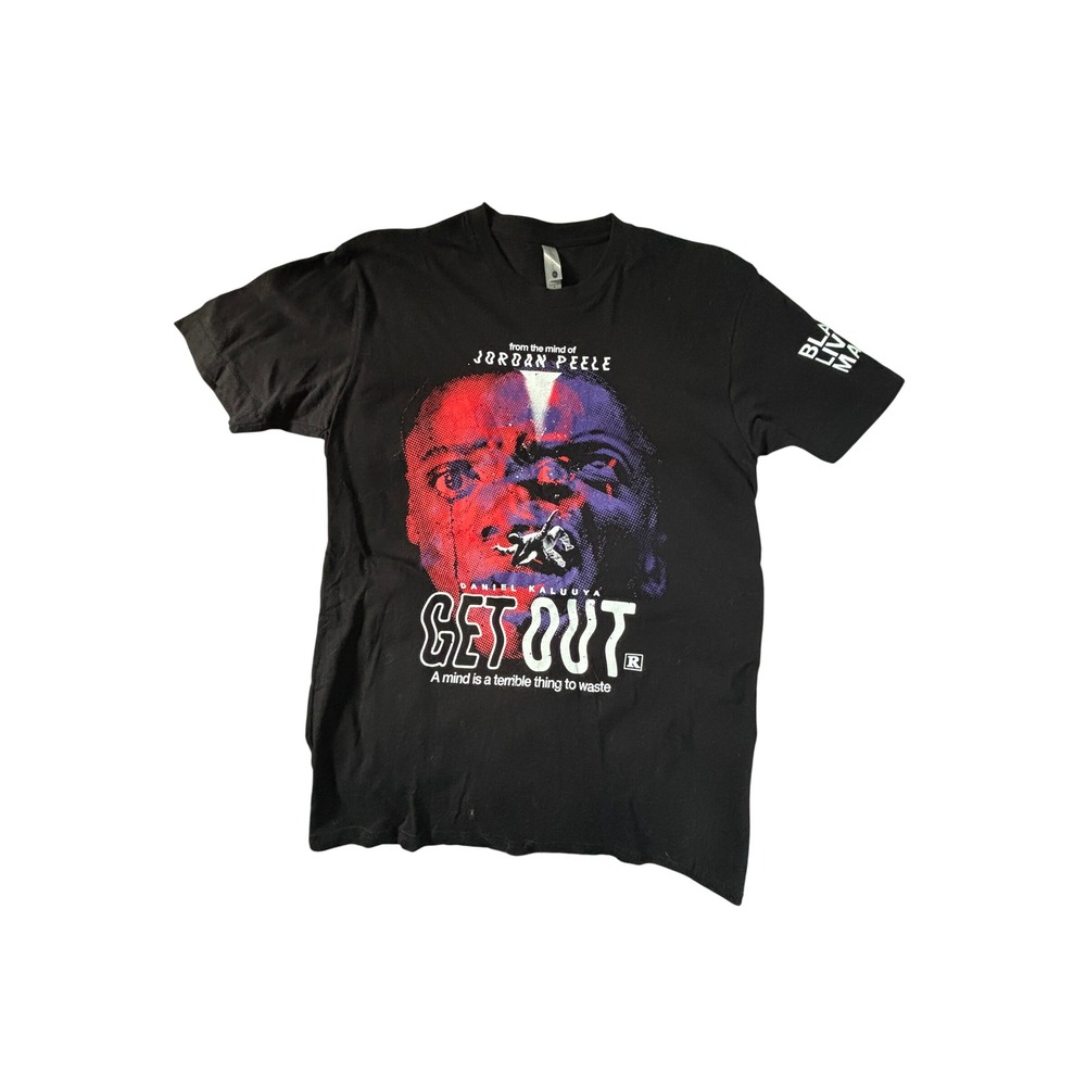 Studiohouse Designs Get Out Jordan Peele Movie Graphic T-Shirt Black Small